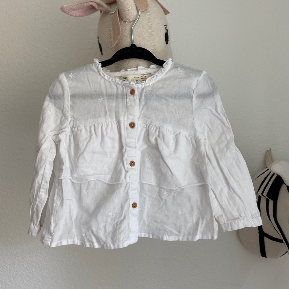 Zara | baby girl embroidered white blouse